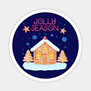 Gingerbread House and Jolly Season Magnet